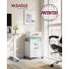 imageVASAGLE File Cabinet Mobile Filing Cabinet with Wheels 2 Lockable Drawers Open Shelf for A4 Letter Size Hanging File Folders Ink Black UOFC077B16Cloud White