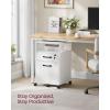 imageVASAGLE File Cabinet Mobile Filing Cabinet with Wheels 2 Lockable Drawers Open Shelf for A4 Letter Size Hanging File Folders Ink Black UOFC077B16Cloud White