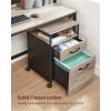 imageVASAGLE File Cabinet Mobile Filing Cabinet with Wheels 2 Lockable Drawers Open Shelf for A4 Letter Size Hanging File Folders Ink Black UOFC077B16Heather Greige  Ink Black