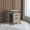 imageVASAGLE File Cabinet Mobile Filing Cabinet with Wheels 2 Lockable Drawers Open Shelf for A4 Letter Size Hanging File Folders Ink Black UOFC077B16Heather Greige  Ink Black