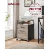 imageVASAGLE File Cabinet Mobile Filing Cabinet with Wheels 2 Lockable Drawers Open Shelf for A4 Letter Size Hanging File Folders Ink Black UOFC077B16Heather Greige  Ink Black