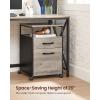 imageVASAGLE File Cabinet Mobile Filing Cabinet with Wheels 2 Lockable Drawers Open Shelf for A4 Letter Size Hanging File Folders Ink Black UOFC077B16Heather Greige  Ink Black