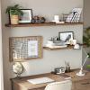 imageVASAGLE Wall Shelf Vintage Floating Shelf 157 inch Hanging Shelves Wall Mounted for Photos Decorations Rustic Brown ULWS24BXRustic Brown