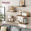 imageVASAGLE Wall Shelf Vintage Floating Shelf 157 inch Hanging Shelves Wall Mounted for Photos Decorations Rustic Brown ULWS24BXRustic Brown