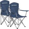 imageSONGMICS 2 Pack Folding Camping Chairs Load 330 lb Cup Holder and High Backrest HeavyDuty Structure for Lawn Garden Fishing TerraceTwilight Blue