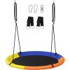 imageSONGMICS 40Inch Saucer Swing for Kids Outdoor 700 lb Load Capacity Tree Swing includes Hanging Kit Blue Orange Yellow and Black UGSW001Y02