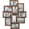 imageSONGMICS 4x6 Collage Picture Frames for Wall Decor 9 Pack Family Photo Collage Frame Set for Gallery Glass Front Assembly Required Ink Black URPF029B01Rustic Brown