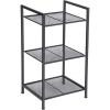 imageSONGMICS 5Tier Storage Rack Bathroom Shelf Extendable Plant Stand with Adjustable Shelf for Bathroom Living Room Balcony Kitchen Black UBSC35BK 118 x 15 x 504 InchesBlack