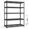 imageSONGMICS 5Tier Storage Shelves HeavyDuty Garage Shelving Adjustable Shelving Unit Steel Shelf Boltless Assembly for Garage 2200 lb Load 24 x 48 x 72 Inches Ink Black UGLR454B0124D x 48W x 72H