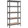 imageSONGMICS 5Tier Storage Shelves Load 2310 lb Garage Storage Boltless Assembly Adjustable Shelving Unit 118 x 295 x 591 Inches for Study Shed Basement Black and Rustic Brown UGLR300B11Gray  Natural Beige