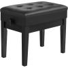 imageSONGMICS Adjustable Wooden Piano Bench Stool with Sheet Music Storage Black ULPB57H