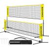 imageSONGMICS Badminton Net Height Adjustable Volleyball Net Pickleball Net for Junior Tennis Kids Indoor Outdoor Court Foldable Nylon Net with Poles 10ft13ft165ft WideYellow