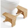 imageSONGMICS Bamboo Toilet Stool Adjustable Poop Stool with NonSlip Grooves Height Convertible to 69 or 95 Inches Squat Potty Stool for Bathroom SpaceSaving Light Bamboo UBCB111N01