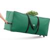 imageSONGMICS Christmas Tree Storage Bag with 16Inch Wheels Rolling Storage Bag up to 75 ft For Disassembled Holiday Tree LengthAdjustable Handles 600D Oxford Fabric Dove Gray URXS004G02Forest Green