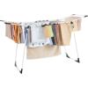 imageSONGMICS Clothes Drying Rack Foldable Gullwing Laundry Drying Rack SpaceSaving 222 x 681 x 38 Inches Sock Clips Metal Structure for Clothes Towels Linens Indoor Outdoor Gray ULLR518G01White