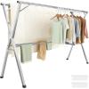 imageSONGMICS Clothes Drying Rack HeavyDuty Laundry Drying Rack 563937 Inches Extendable Foldable Freestanding Airer Stainless Steel for Indoor Outdoor Use Dove Gray ULLR903E01524787W