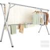 imageSONGMICS Clothes Drying Rack HeavyDuty Laundry Drying Rack 563937 Inches Extendable Foldable Freestanding Airer Stainless Steel for Indoor Outdoor Use Dove Gray ULLR903E01563937W