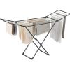 imageSONGMICS Clothes Drying Rack Metal Laundry Drying Rack Foldable SpaceSaving FreeStanding Airer with 2 Gullwings Indoor Outdoor Use Bed Linen Clothing White ULLR540W01Black