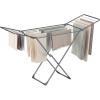 imageSONGMICS Clothes Drying Rack Metal Laundry Drying Rack Foldable SpaceSaving FreeStanding Airer with 2 Gullwings Indoor Outdoor Use Bed Linen Clothing White ULLR540W01Gray