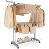 imageSONGMICS Clothes Drying Rack Stand 4Tier Foldable Laundry Drying Rack 681Inch Tall Steel Rolling Clothes Horses Dryer Rack Easy to Assemble Indoor Outdoor Use Dove Gray ULLR701G01Dove Gray