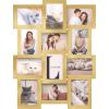 imageSONGMICS Collage Picture Frames 4x6 for Wall Decor Set of 12 Multi Family Photo for Gallery Decor Hanging Display Assembly Required Rustic BrownPale Gold