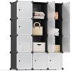 imageSONGMICS Cube Storage Organizer 12Cube Closet Storage Shelves Modular Bookcase Black ULPC34HV1Black  White