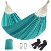 imageSONGMICS Double Hammock 984 x 591 Inches 660 lb Load Capacity with Compression Bag Mounting Straps Carabiners for Terrace Balcony Garden Outdoor Camping Gray UGDC15GYTurquoise