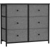 imageSONGMICS Dresser Storage Unit with 6 Easy Pull Fabric Drawers Dresser Drawer Organizer Unit with Metal Frame Wooden Tabletop for Closet Black ULTS23HClassic Gray  Classic Black