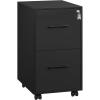 imageSONGMICS File Cabinet PreAssembled Except Wheels and Handles Office Filing Cabinet with Lock for A4 Legal Letter Sized Documents 177 x 144 x 236 Inches Rustic Brown and Black UOFC110B01V1Matte Black