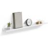 imageSONGMICS Floating Shelf Wall Shelf Ledge 39 x 433 Inches with Front Edge for Picture Frames Books Spice Jars Living Room Bathroom Kitchen Easy Assembly White ULWS46WT