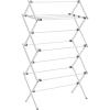 imageSONGMICS Foldable Clothes Drying Rack Laundry Drying Rack Clothes Airer Steel Frame 146 x 295 x 532 Inches Easy Assembly Indoor Outdoor Use Gray ULLR770G01White