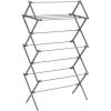 imageSONGMICS Foldable Clothes Drying Rack Laundry Drying Rack Clothes Airer Steel Frame 146 x 295 x 532 Inches Easy Assembly Indoor Outdoor Use Gray ULLR770G01Gray