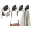 imageSONGMICS HOME Coat Hooks 4 Pack Wall Hooks for Hanging Coats Towels Each Holds up to 11 lb EggInspired Design for Living Room Bedroom Entryway Ink Black ULCR039B01Ink Black
