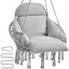 imageSONGMICS Hanging Chair Hammock Chair with Large Thick Cushion Boho Swing Chair for Bedroom Patio Balcony Garden Holds up to 264 lb Accessories Included Cream White and Dove Gray UGDC042G01Dove Gray