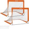 imageSONGMICS Kids Soccer Goals for Backyard 4x3 ft Portable Soccer Nets Training Equipment Toddler Soccer Goal with Carrying Bag for FieldOrange
