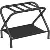 imageSONGMICS Luggage Racks Set of 2 Suitcase Stand with Fabric Storage Shelf for Guest Room Bedroom Hotel Foldable Steel Frame Holds up to 110 lb 272 x 15 x 205 Inches Black URLR002B02Black
