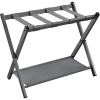 imageSONGMICS Luggage Racks for Guest Room Set of 2 Suitcase Stand with Storage Shelf Steel Frame Foldable for Easy Storage Hotel Bedroom Black URLR003B02Slate Gray