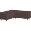 imageSONGMICS Outdoor Sectional Cover LShaped Sofa Cover Waterproof Outdoor Furniture Cover 102 x 35 x 31236 Inches Brown UGSC226R01