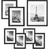 imageSONGMICS Picture Frames Set of 7 Pieces One 11 x 14 Inches Two 8 x 10 Inches Four 6 x 8 Inches with White Mat Real Glass for Multiple Photos Black URPF37BK11 x 14  8 x 10  6 x 8