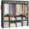 imageSONGMICS Portable Closet Wardrobe Closet Organizer with Cover 4 Hanging Rods and Shelves 4 Side Pockets 669 x 177 x 657 Inches Large Capacity for Bedroom Living Room Gray URYG094G02Sage Green