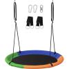 imageSONGMICS Saucer Tree Swing 40 Inch 700 lb Load Textilene Fabric includes Hanging Kit for Kids Outdoor Indoor Heavy Duty Safe Durable Easy Install for Backyard and Home Multicolor UGSW001O02