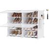 imageSONGMICS Shoe Rack Organizer 8Tier Shoe Storage Cabinet for Closet and Entryway Holds 32 Pairs of Shoes Adjustable Cloud White and Trasparent ULPC034W01Cloud White  Trasparent