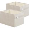 imageSONGMICS Storage Baskets Set of 2 Extra Large Storage Bins for Organizing 30L 157 x 118 x 98 Inches Fabric Storage Cubes for Shelves Easy to Clean Foldable 2 Handles Cloud White UROB240W02Cloud White