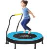 imageSONGMICS Trampoline for Kids 3ft Mini Trampoline with Handlebar Toddler Trampoline for Indoor and Outdoor Max Load 220 lbBlue
