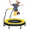imageSONGMICS Trampoline for Kids 3ft Mini Trampoline with Handlebar Toddler Trampoline for Indoor and Outdoor Max Load 220 lbYellow