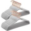 imageSONGMICS Velvet Hangers NonSlip Hanger Rose Gold Color Swivel Hook 50Pack Sandy Beige UCRF026K50Dove Gray