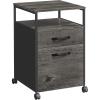 imageVASAGLE File Cabinet Mobile Filing Cabinet with Wheels 2 Lockable Drawers Open Shelf for A4 Letter Size Hanging File Folders Ink Black UOFC077B16Charcoal Gray  Black