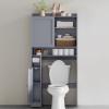 imageVASAGLE Over The Toilet Storage Shelf Bathroom Storage Cabinet with Sliding Door Adjustable Shelves Toilet Paper Holder SpaceSaving Modern 98 x 327 x 669 Inches Dove Gray UBTS018G01Dove Gray