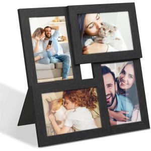 imageSONGMICS 4x6 Collage Picture Frames Family Photo Collage Frame Set of 4 for Wall Decor Glass Front Wall Hanging or Tabletop Ink Black URPF25BKInk Black