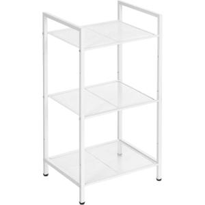 imageSONGMICS 5Tier Storage Rack Bathroom Shelf Extendable Plant Stand with Adjustable Shelf for Bathroom Living Room Balcony Kitchen Black UBSC35BK 118 x 15 x 504 InchesWhite